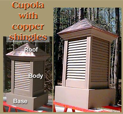 Cupola with copper shingles