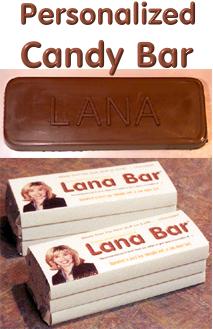 Custom candy bars -- six of them, in fact!  These were made for Lana, and she said they were delicious!
